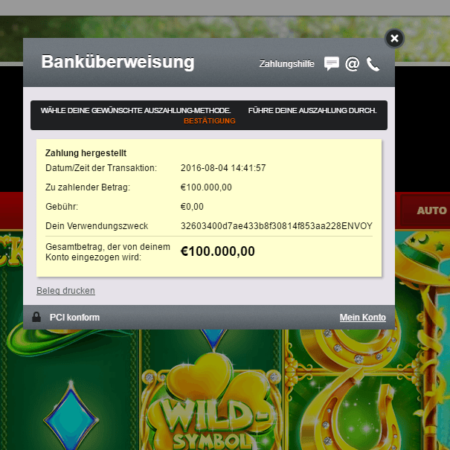 Betsson Casino Gewinn – 100.000€ gewonnen