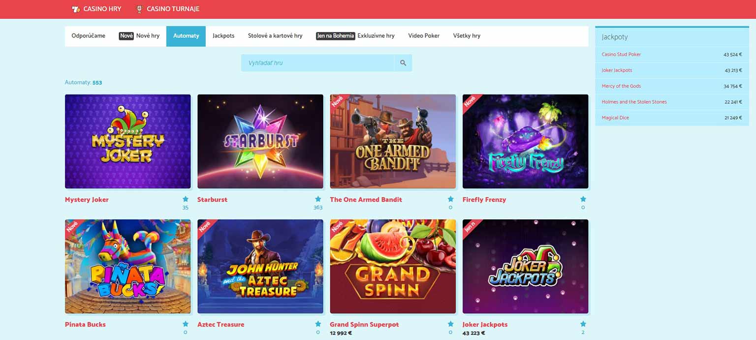 Bohemia Casino Spiele