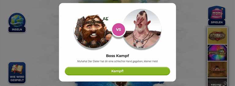 Boss Kampf bei Casino Heroes