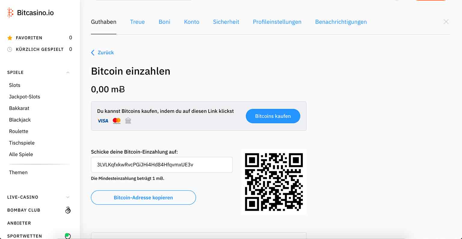 Bitcasino.io Zahlungsmethoden