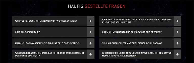 n1 casino faq