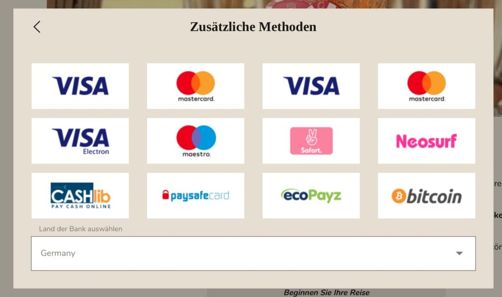 OrientXpress Zahlungen