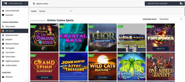 betsson casino spiele