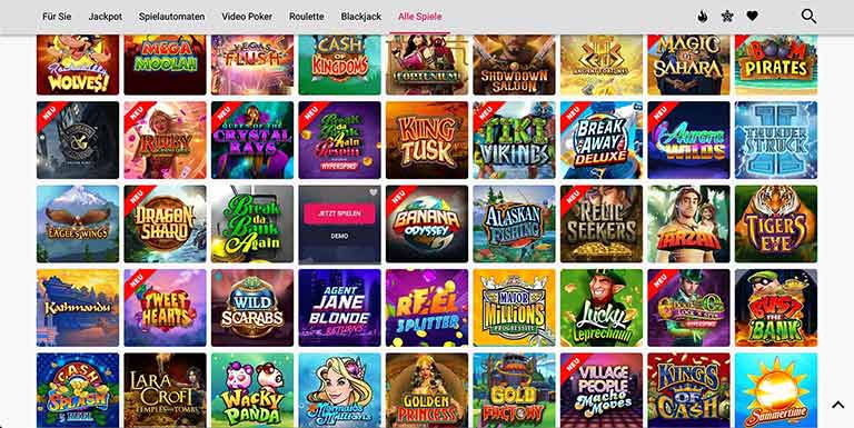 spin casino spieleauswahl
