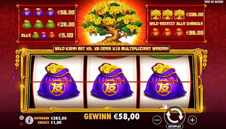 Lila Geldbeutel Gewinn