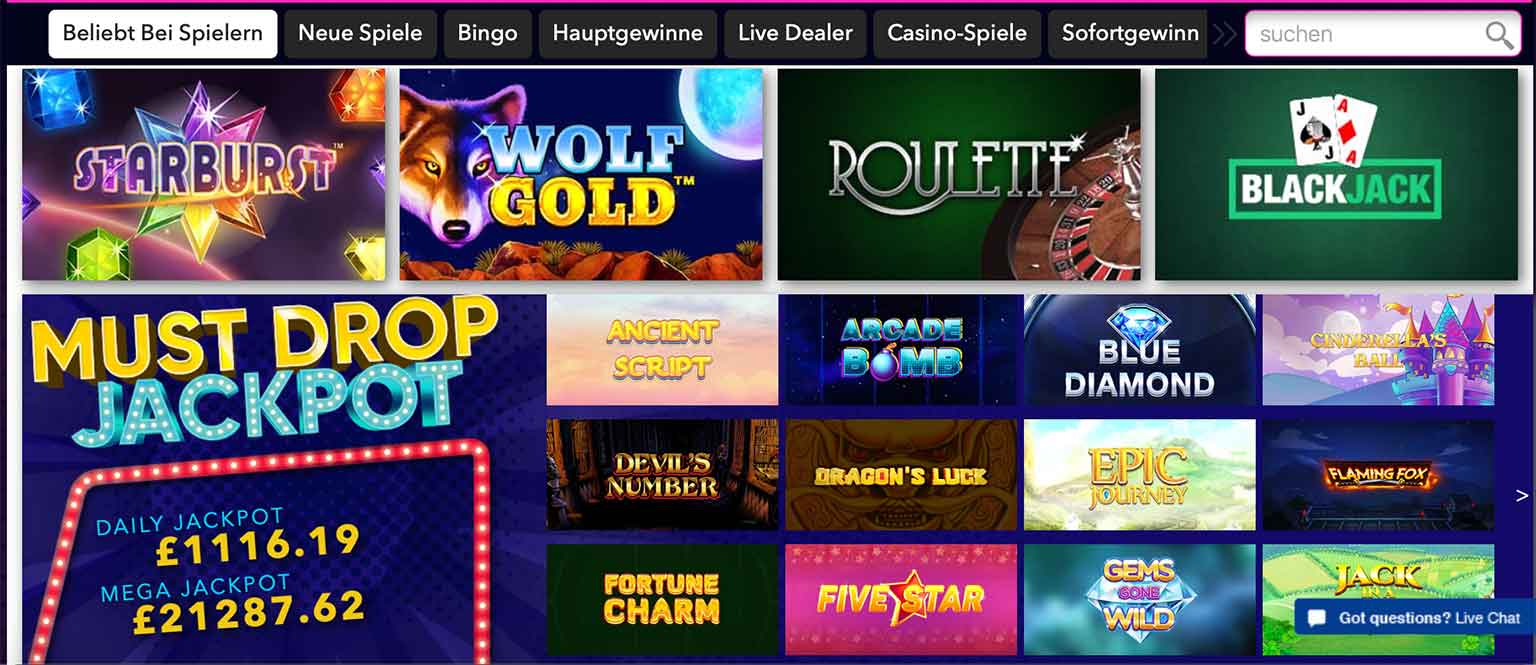 Spiele im Vegas Wins Casino